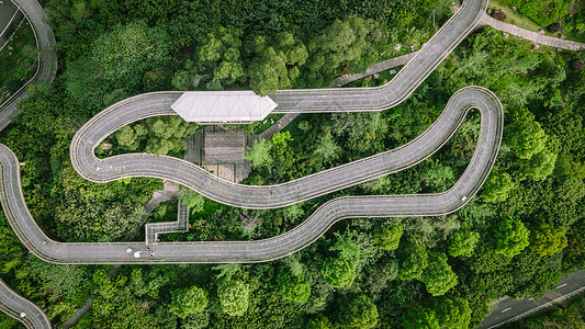 夏季重庆巫山森林盘山公路背景图片