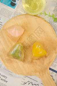 彩色糯米美味的彩色水晶粽子背景