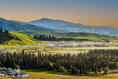 高的景观新疆库尔德宁百里画廊风景区景观背景