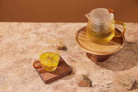 养生菊花茶中式健康黄菊茶高清图片