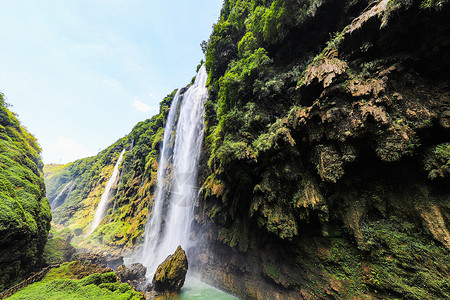 镜泊湖大峡谷中国贵州大峡谷马岭河景区背景