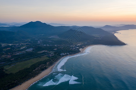 激进湾航拍海南万宁海边风光背景