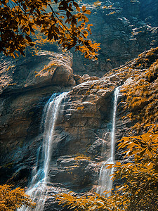 庐山瀑布秋季景观图片