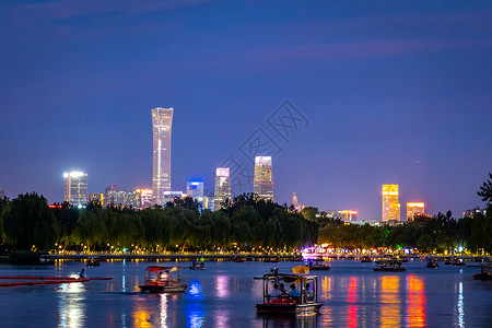 北京古今建筑同框国贸cbd和什刹海风景图片