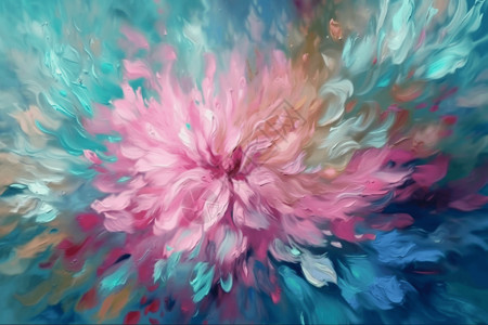 彩色油画艺术风格的花朵背景图片