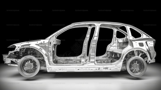银色漏斗样式银色车架汽车模型铝制样式插画