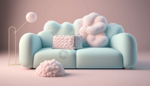 颜色细节梦幻蓬松沙发设计图片