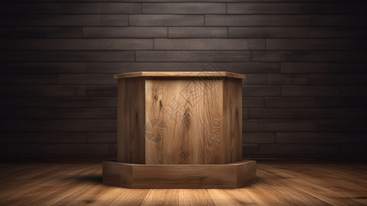 木质纹理展示台背景图片