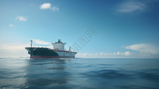 远洋贸易海上航行的货轮背景