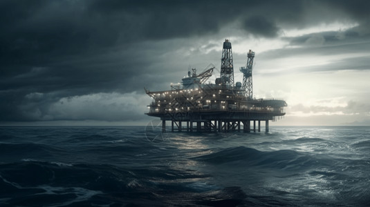 海上石油开采海上钻井平台背景