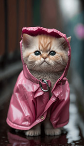 穿雨衣的小猫高清图片