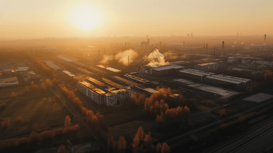 厂房俯视图城市工业区俯视图背景