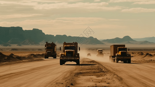 泥土色调沙漠公路图片