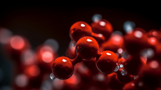 红色分子细胞背景图片