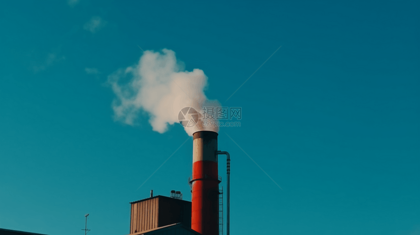 工厂冒烟的烟囱图片