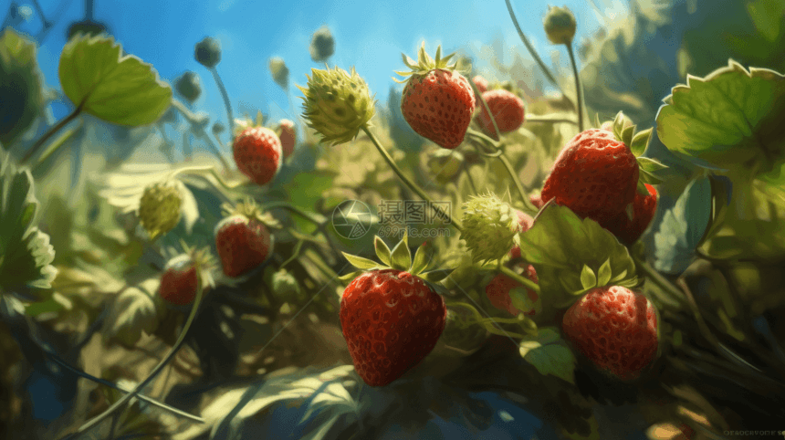 草莓田图片