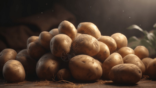 堆放着的土豆插图背景图片