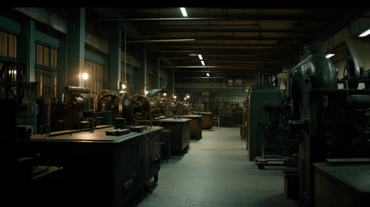 空旷的机械工厂背景图片