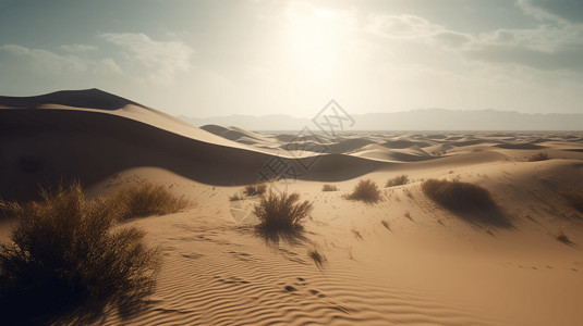 沙尘烈日下的沙漠背景