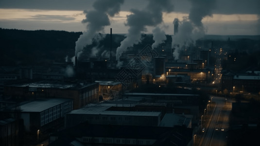 工厂散发出的黑烟图片