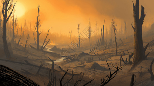 火灾后的森林背景图片