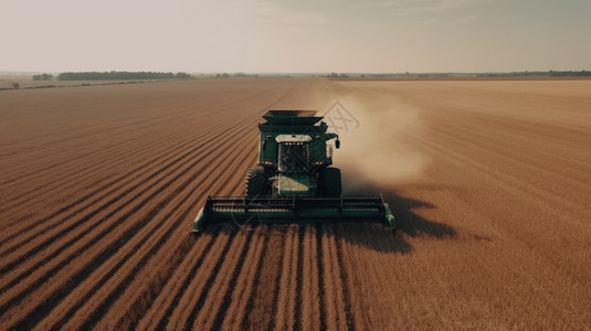 农民利用现代农业机器翻耕高清图片