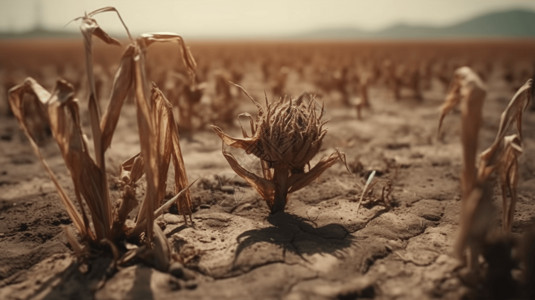 破坏性的干旱缺水的农作物背景