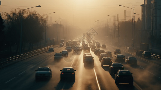 排放废气空气污染中的交通道路背景