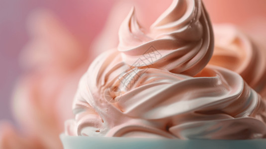 粉色冰淇淋特写图片