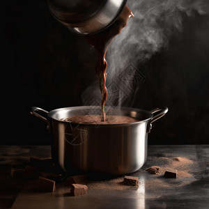 融化巧克力的过程高清图片