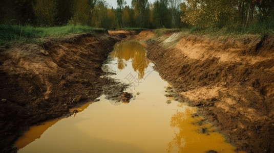 污染水源开垦过度的土地背景