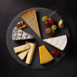 奶酪拼盘顶视图背景图片