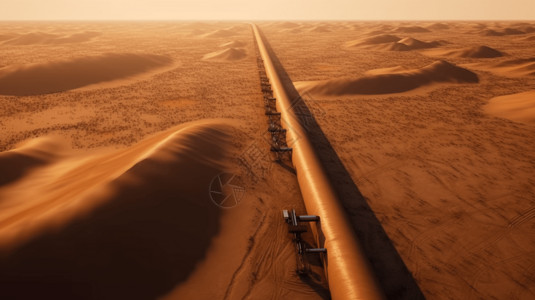 沙漠中的输油管道背景