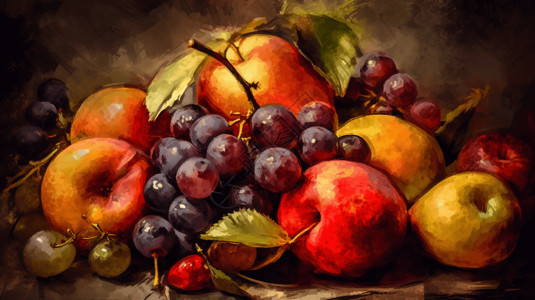 画里的水果混合在一起图片