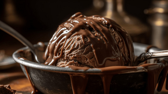 巧克力冰淇凌甜品图片