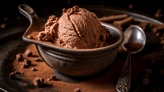 巧克力冰淇凌摆拍背景图片