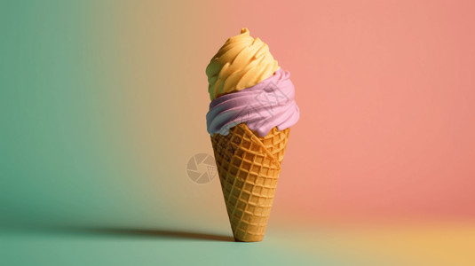 冰淇淋蛋筒双黄蛋雪糕高清图片