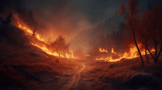 山火灾难背景图片