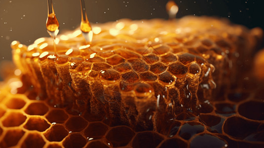 蜂巢蜂蜜的特写镜头高清图片