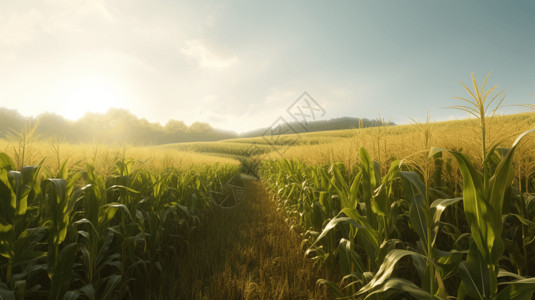 一望无际的玉米田背景图片