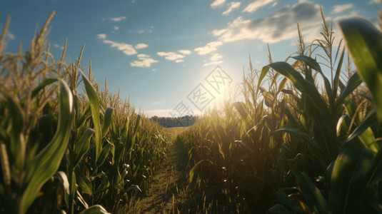 午后的玉米田图片