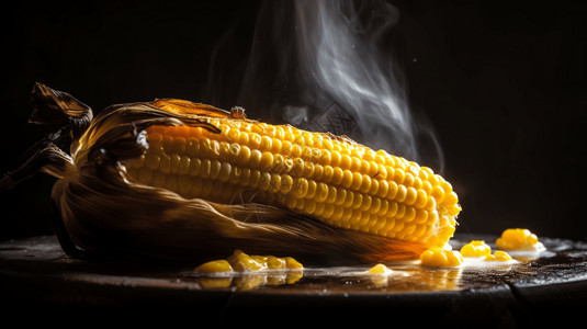 热气腾腾的玉米图片