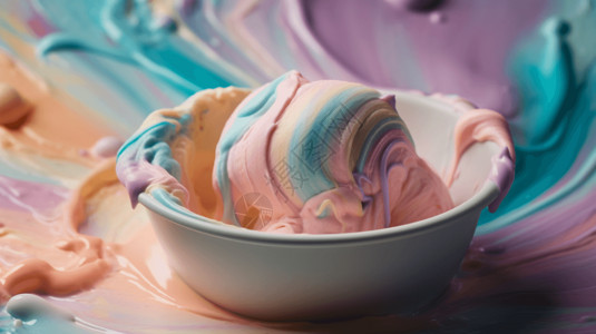 融化冰淇淋奶油香草雪糕背景