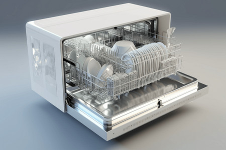 厨具用品促销白色的3d的洗碗机设计图片