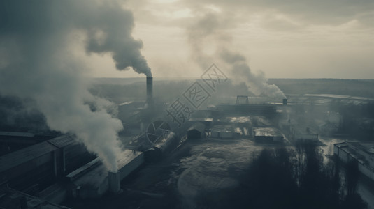 吸入粉尘空气污染的工厂背景