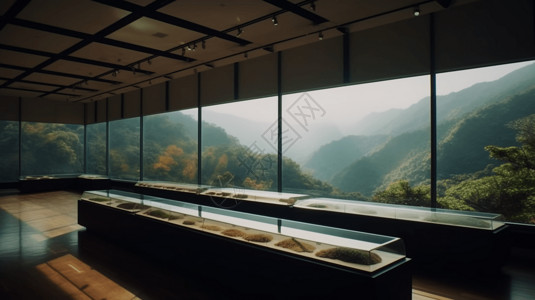 您可以欣赏山景博物馆展览大厅背景