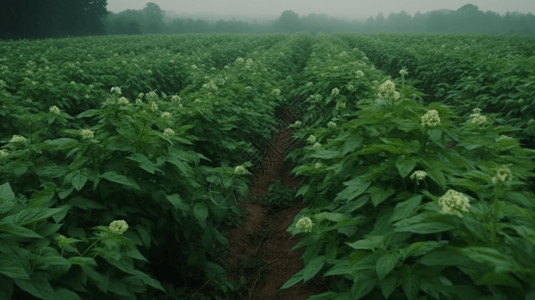 绿色的马铃薯农田图片