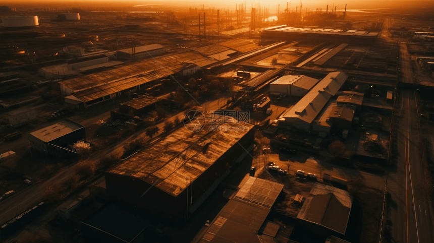 日落工业区城市环境图片