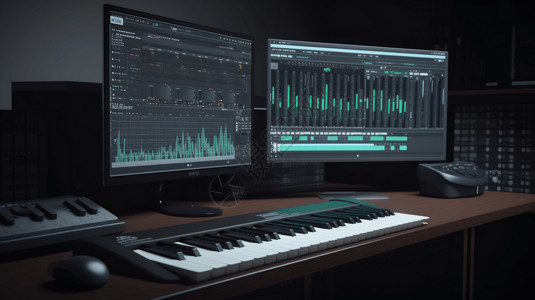 数码音频软件音乐制作工作室背景