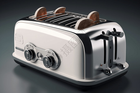 烤银鳕鱼3d的烤面包机器设计图片